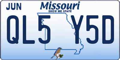 MO license plate QL5Y5D
