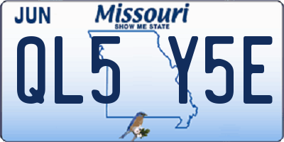 MO license plate QL5Y5E