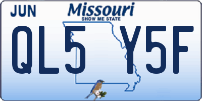 MO license plate QL5Y5F