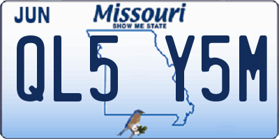 MO license plate QL5Y5M