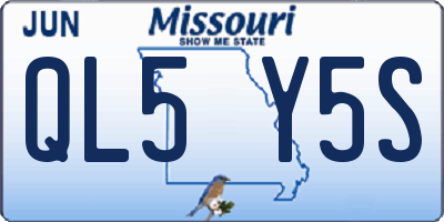 MO license plate QL5Y5S