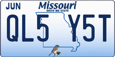 MO license plate QL5Y5T