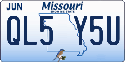 MO license plate QL5Y5U