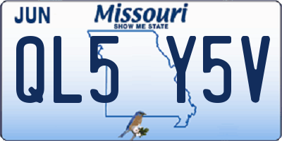 MO license plate QL5Y5V