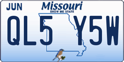 MO license plate QL5Y5W