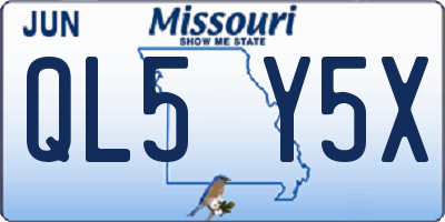 MO license plate QL5Y5X