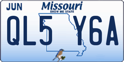 MO license plate QL5Y6A