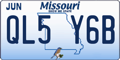 MO license plate QL5Y6B