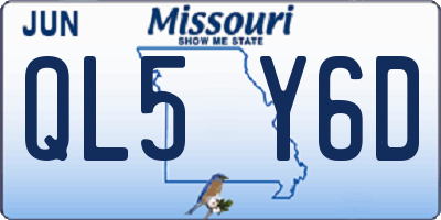 MO license plate QL5Y6D