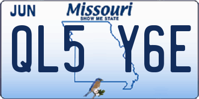 MO license plate QL5Y6E