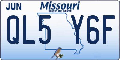 MO license plate QL5Y6F