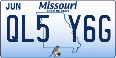 MO license plate QL5Y6G