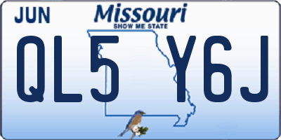 MO license plate QL5Y6J