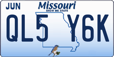 MO license plate QL5Y6K