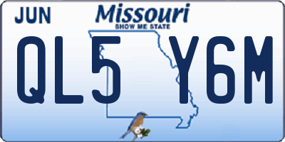 MO license plate QL5Y6M