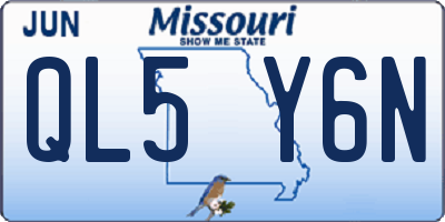MO license plate QL5Y6N