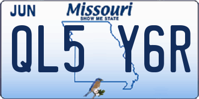MO license plate QL5Y6R