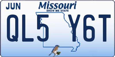 MO license plate QL5Y6T