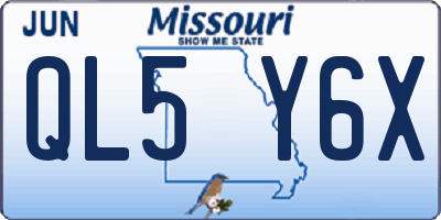MO license plate QL5Y6X