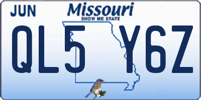 MO license plate QL5Y6Z