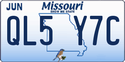 MO license plate QL5Y7C
