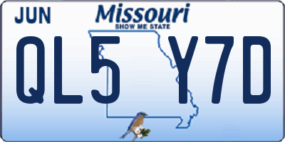 MO license plate QL5Y7D