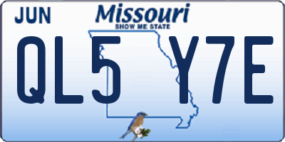 MO license plate QL5Y7E