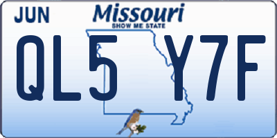 MO license plate QL5Y7F