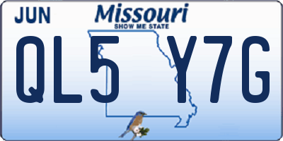 MO license plate QL5Y7G