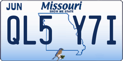 MO license plate QL5Y7I