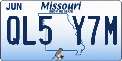 MO license plate QL5Y7M