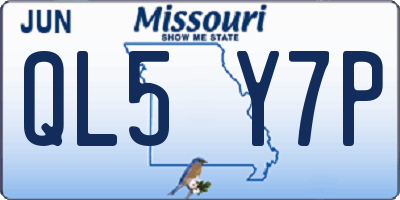 MO license plate QL5Y7P