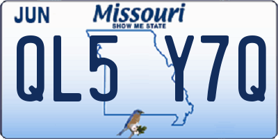 MO license plate QL5Y7Q