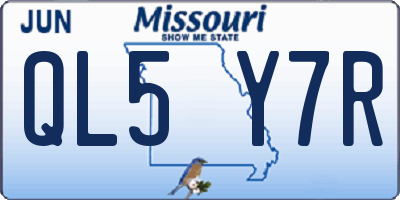 MO license plate QL5Y7R