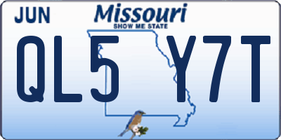 MO license plate QL5Y7T