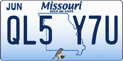 MO license plate QL5Y7U