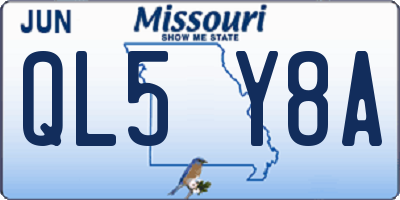 MO license plate QL5Y8A