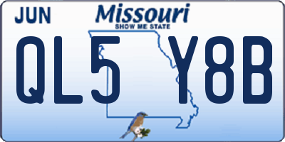 MO license plate QL5Y8B