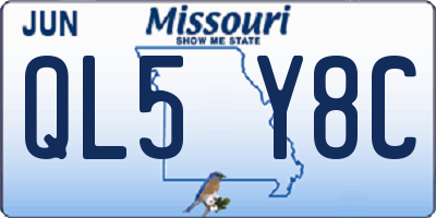 MO license plate QL5Y8C