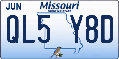 MO license plate QL5Y8D