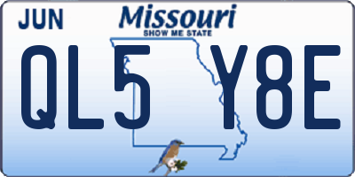 MO license plate QL5Y8E