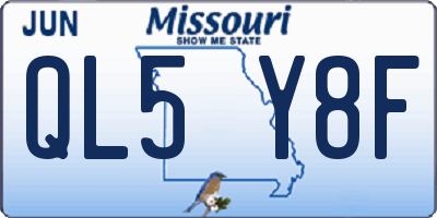 MO license plate QL5Y8F