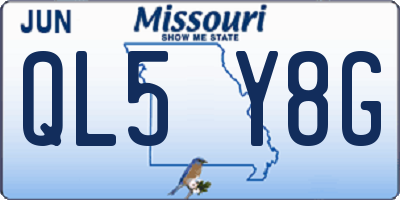 MO license plate QL5Y8G