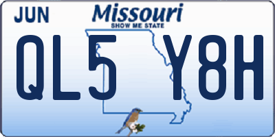 MO license plate QL5Y8H