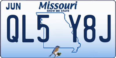 MO license plate QL5Y8J