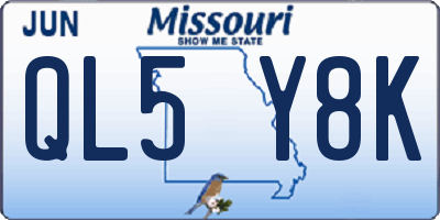 MO license plate QL5Y8K