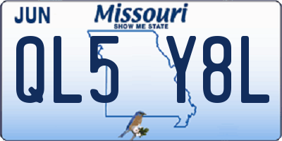 MO license plate QL5Y8L