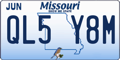 MO license plate QL5Y8M