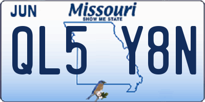 MO license plate QL5Y8N