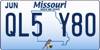 MO license plate QL5Y8O